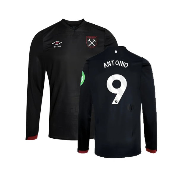 2024-2025 West Ham Long Sleeve Away Shirt (Kids) (Antonio 9)-SoccerKits Hub | Buy Soccer Jerseys Online